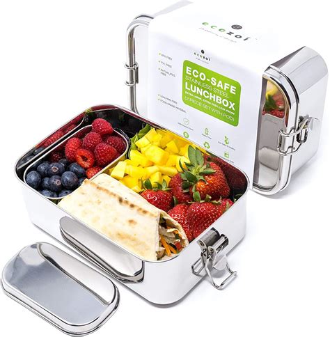 eco 3-in-1 stainless steel lunch box|Stainless Steel Lunch Box, 2 Tier Leak Proof, 60 Oz.